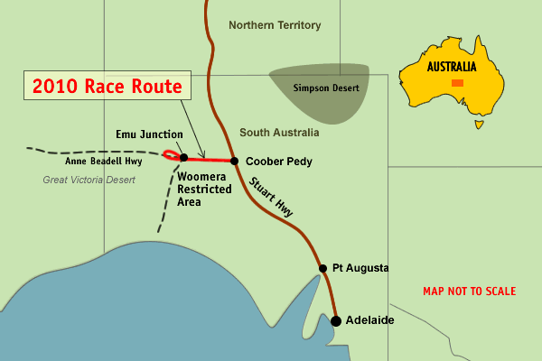 Simpson Desert Closed – Alternate Course for 2010